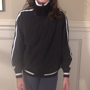 Athleta track jacket. Black with white stripes